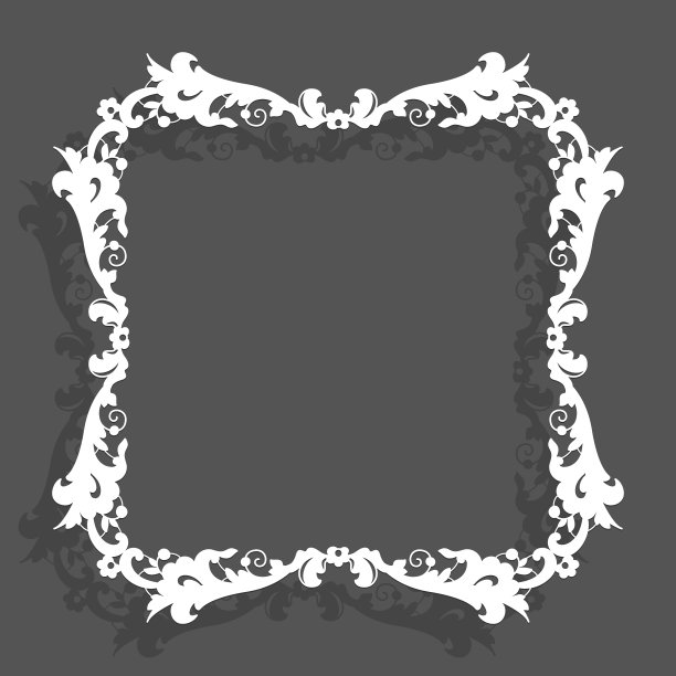 复古的方形框架与花边边界图案图片下载