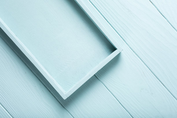 蓝色，绿松石木制木板背景。图片下载