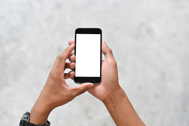 模拟智能手机在手握与目前的显示。图片下载