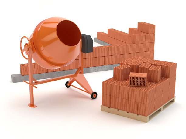 建筑工地，3d插图图片下载