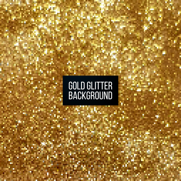矢量金色闪光背景，小金色方块，像素风格。图片下载