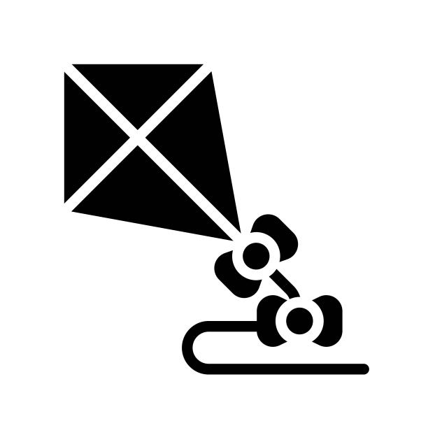 风筝矢量图，孤立的春季实心图标图片下载