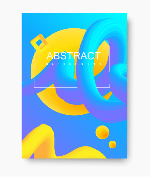 创造性的蓝色背景与抽象的黄色图案。图片下载