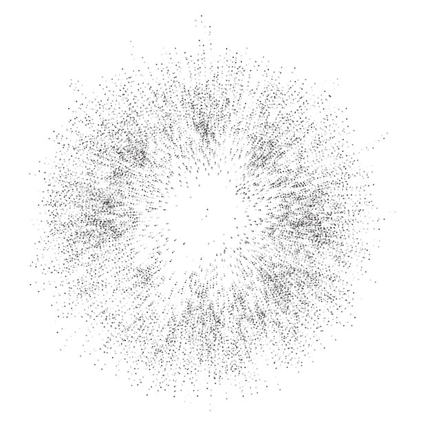 数字突发模式与多个点。爆炸由孤立在白色背景上的黑色粒子组成。未来的大数据插画。星系或宇宙设计的抽象点概念图片下载