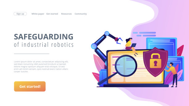 工业网络安全概念登陆页面。图片下载