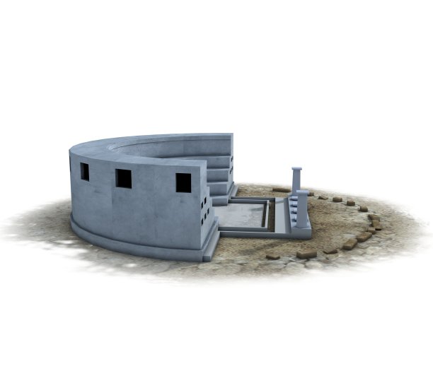 圆形竞技场，圆形剧场，中世纪建筑，3d可视化，插图图片下载