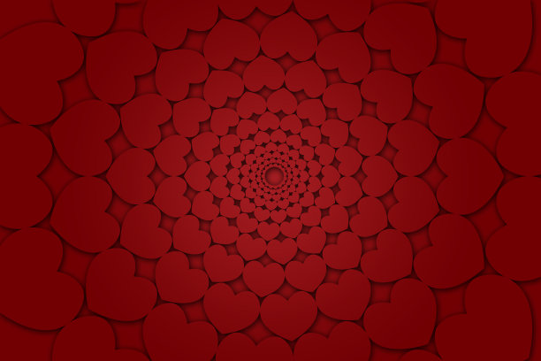 美丽的红心背景在径向模式图片下载