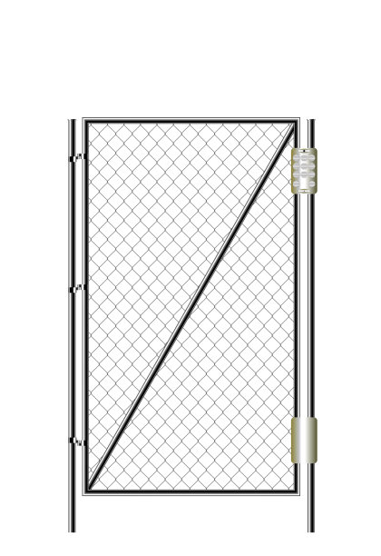 逼真的金属铁链围栏。图片下载