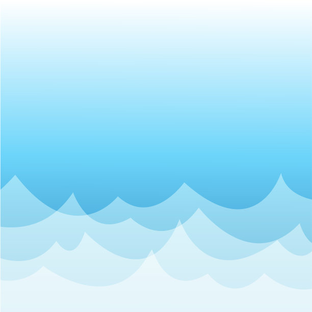 蓝色层波抽象背景平面矢量插图设计风格。图片下载