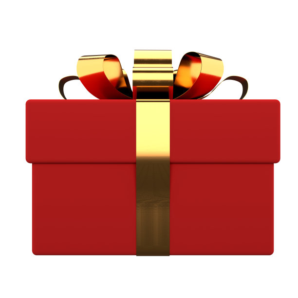 带有金色丝带和蝴蝶结的礼盒图片下载