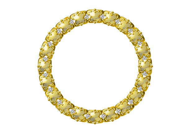 金项链。三维渲染图片下载