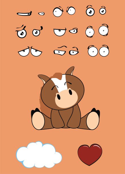卡哇伊宝贝马卡通坐表情集合套装图片下载