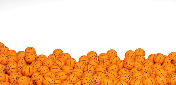 多篮球在白色的背景图片下载