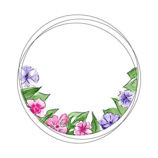 手绘花束。水彩组成图片下载