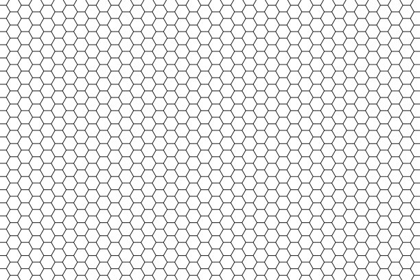 抽象图案背景，黑色六边形轮廓与格栅网格图片下载