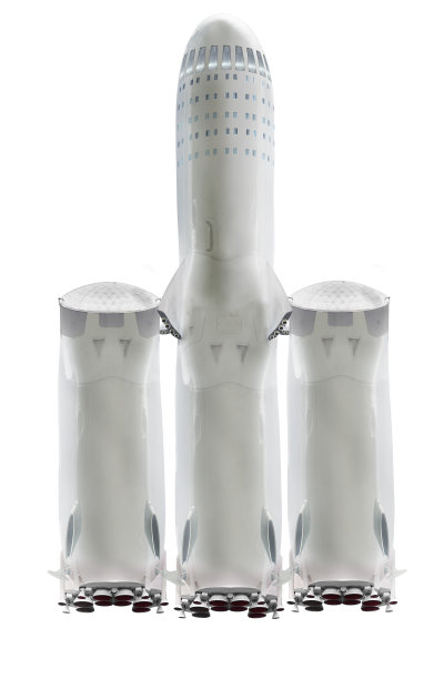 大型火箭，两级隔离在白色上图片下载