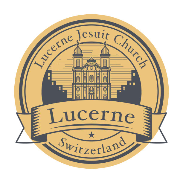 瑞士卢塞恩耶稣会教堂的邮票图片下载