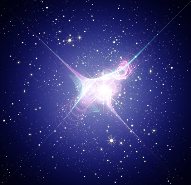 抽象的蓝色幻想背景色彩辉映宇宙空间。图片下载