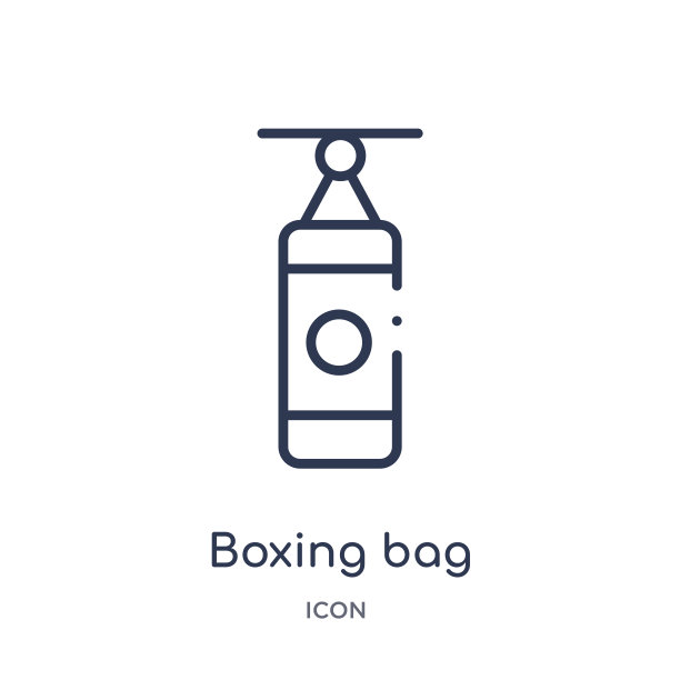 线性拳击袋图标从健身房和健身轮廓系列。细线拳击袋图标孤立在白色的背景。拳击袋时尚插画图片下载