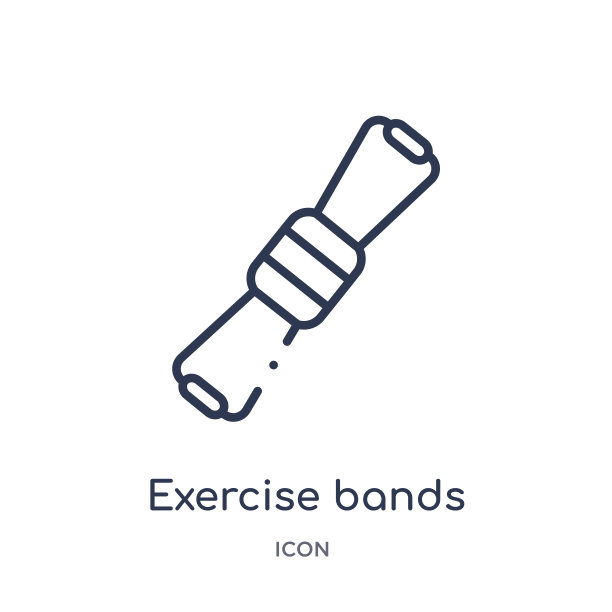 线性运动乐队图标从健身房和健身轮廓收集。细线运动带图标孤立在白色背景。运动乐队流行插图图片下载