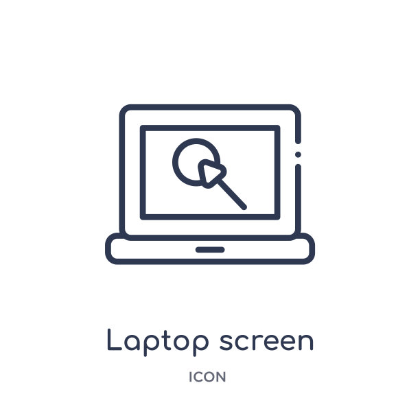 线性笔记本电脑屏幕图标从硬件轮廓集合。细线笔记本电脑屏幕图标孤立在白色背景。笔记本电脑屏幕潮流插画图片下载