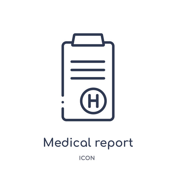 健康医疗报告线性图标图片下载
