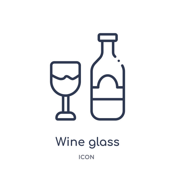 线性酒杯图标从酒店和餐厅轮廓收集。细线葡萄酒杯图标孤立在白色的背景。酒杯时尚插画图片下载