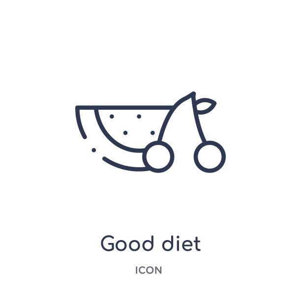 线性好饮食图标从健身房和健身大纲收集。细线饮食图标孤立在白色背景。好饮食潮流插画图片下载