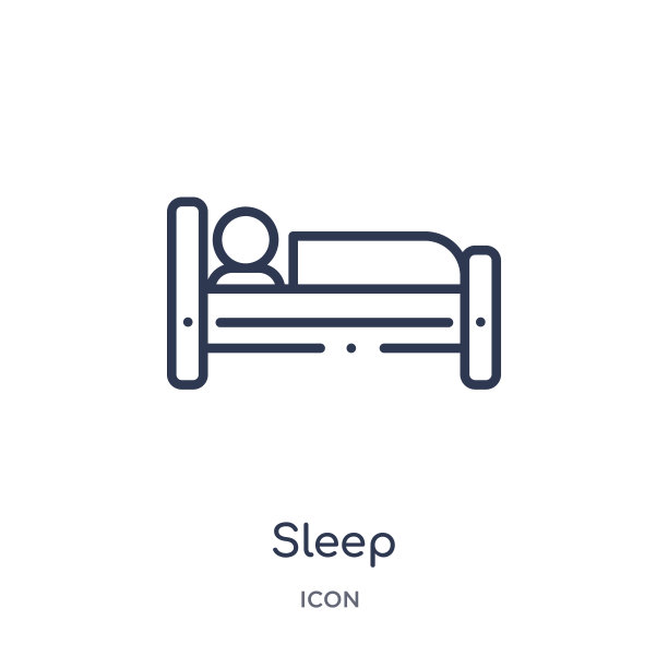 线性睡眠图标从健身房和健身大纲收集。细线睡眠图标孤立的白色背景。睡眠时尚插图图片下载
