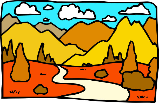 手绘的秋景草图图片下载