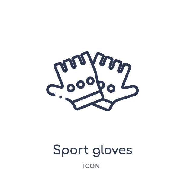 线性运动手套图标从健身房和健身轮廓收集。细线运动手套图标孤立在白色背景。运动手套时尚插画图片下载