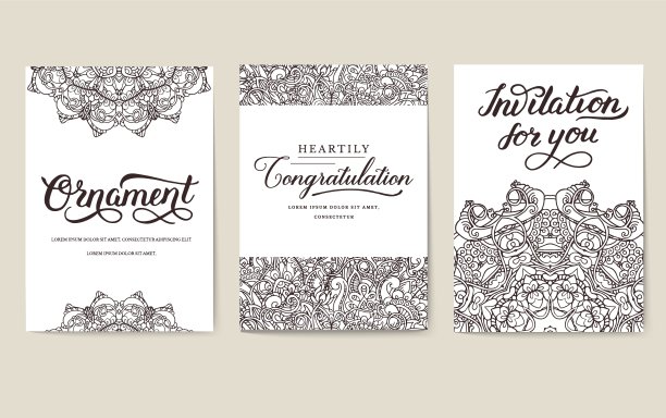 东方概念为一种新的风格杂志。一张带有花卉图案的海报，是为一个家庭手工企业制作的。生日、聚会或婚礼的请帖。传统设计与排印印刷图片下载