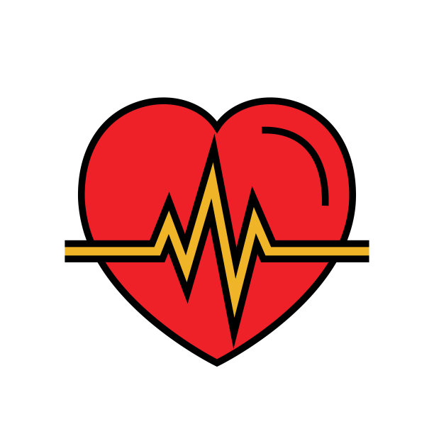 心跳图标。自动体外除颤器符号。简单矢量图形图片下载