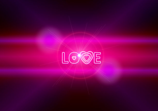 爱霓虹发光的文字图片下载