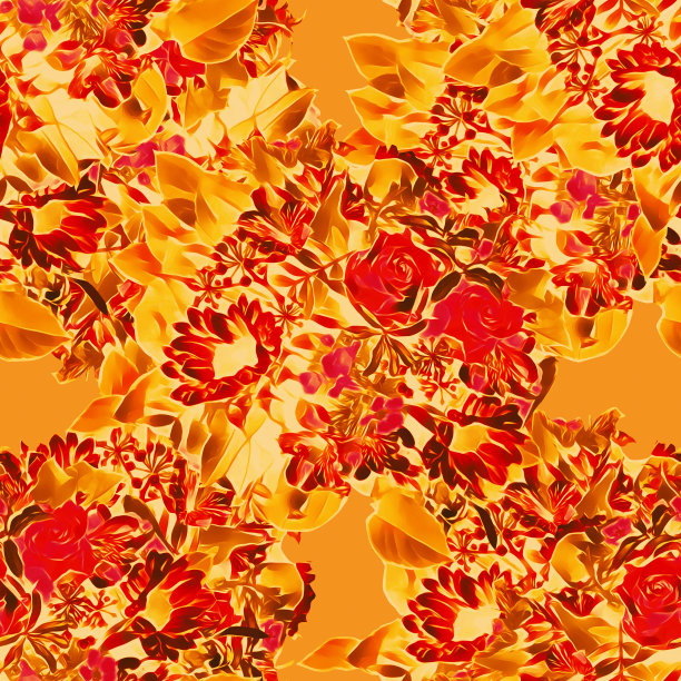 花束无缝图案，艺术模板。图片下载