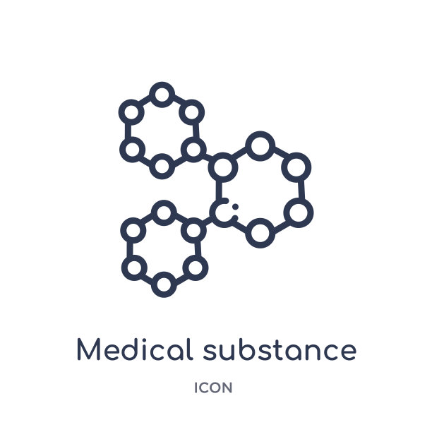 健康和医疗大纲集合中的线性医疗物质图标。白色背景上隔离的细线医用物质图标。医用物质时尚插画图片下载