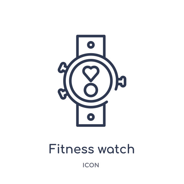 Linear fitness watch icon from Gym and fitness outline collection。细线健身手表图标孤立在白色背景。健身观看时尚插画图片下载