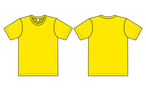 黄色t恤矢量模板图片下载