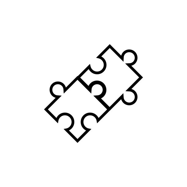 白色背景上的拼图线性图标图片下载
