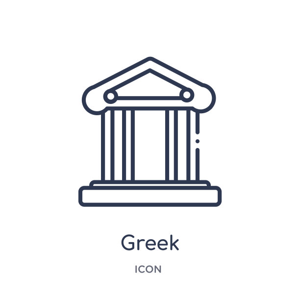 线性希腊图标从历史大纲集。细线希腊图标孤立在白色背景。希腊的例子图片下载