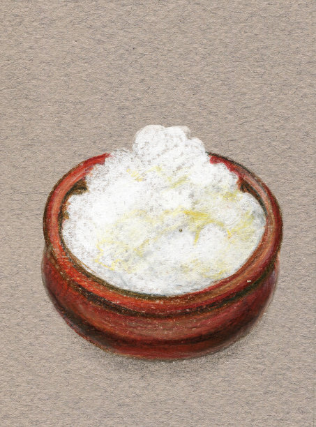 陶瓷锅里的软干酪。图片下载