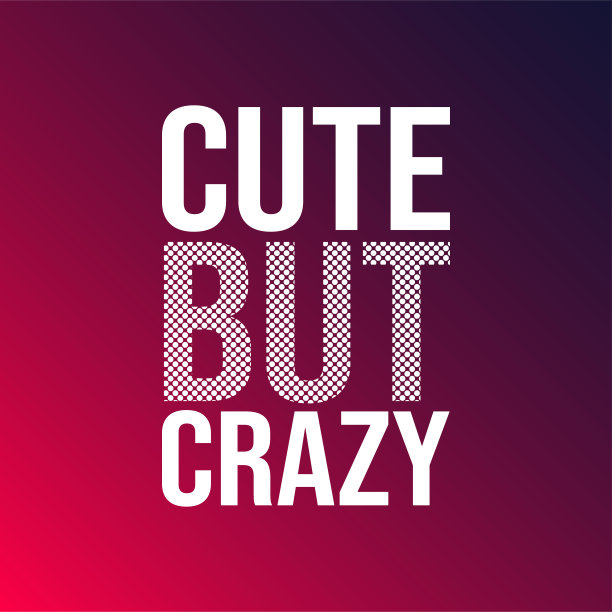 可爱但疯狂。爱的引用与现代背景向量图片下载