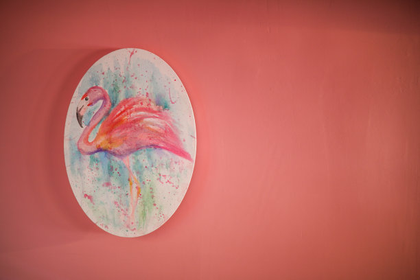 粉红色的火烈鸟绘画图片下载