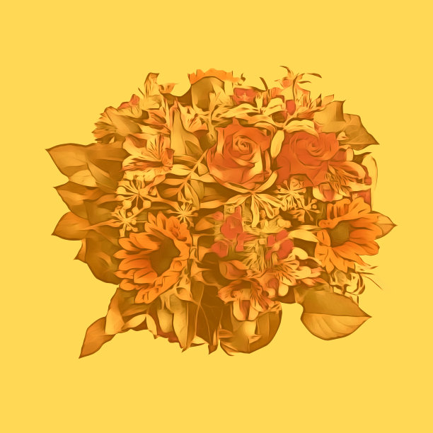 花束，水彩图案。图片下载