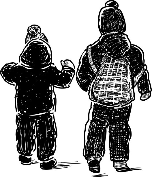 小孩子们出去散步图片下载
