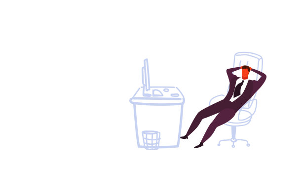 放松的商人老板坐在工作场所的椅子上手牵着手放松的概念商人在他的工作场所现代办公室室内素描涂鸦水平图片下载