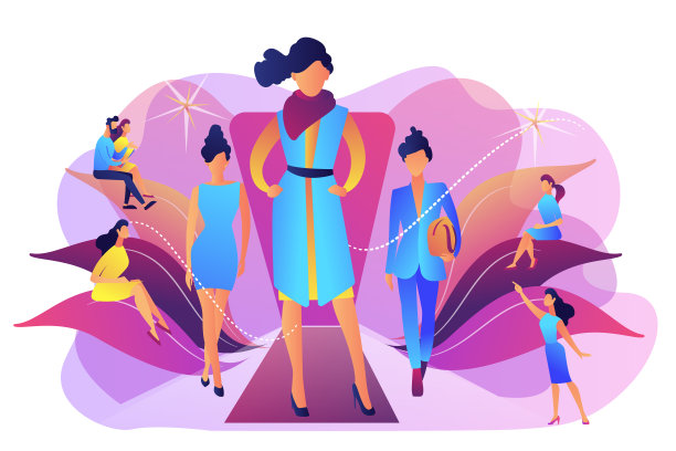 时装周概念矢量插图。图片下载