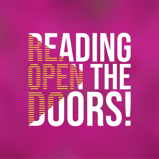 阅读打开门。具有现代背景的教育引文图片下载