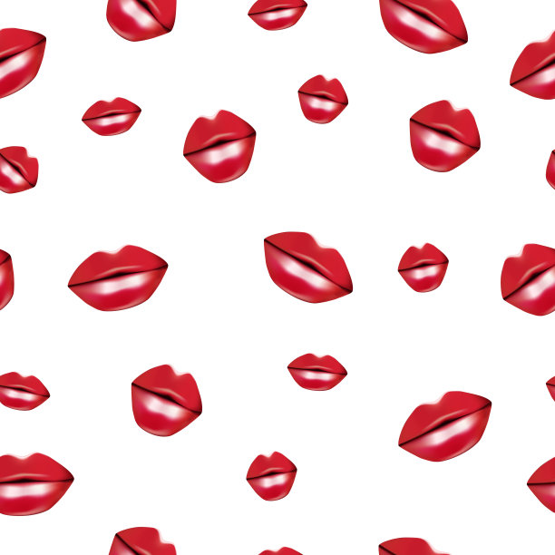 红唇吻无缝矢量插图背景图片下载