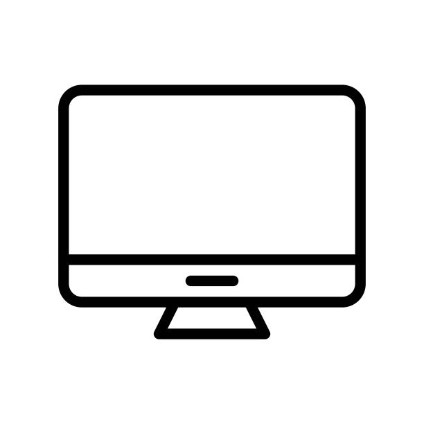 电脑显示器矢量图，电子设备线性图标可编辑笔触图片下载